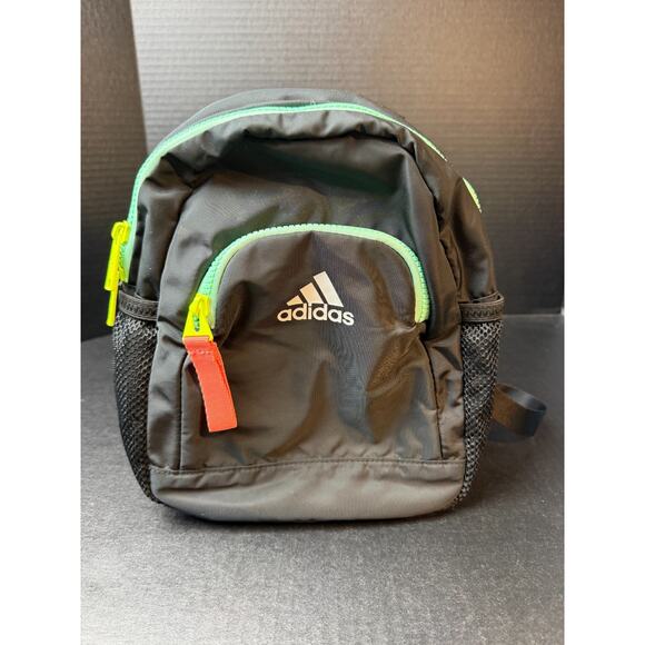 adidas Handbags - Adidas Mini Black Backpack with Neon Zippers